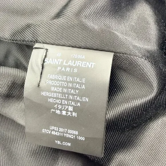Saint Laurent Saharienne Lambskin Leather Belted Jacket K-Pop Black Mens Size 52 - Picture 11 of 11